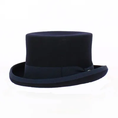 Navy Wool Felt Top Hat Unieux - Fléchet Reference: 18032 | Traclet Hat Shop
