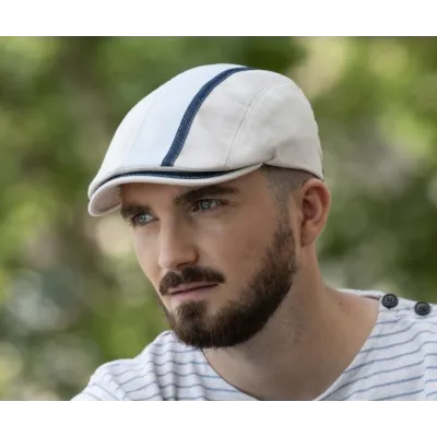 Doma Denim Jean Coton Beige Flat Cap - Traclet