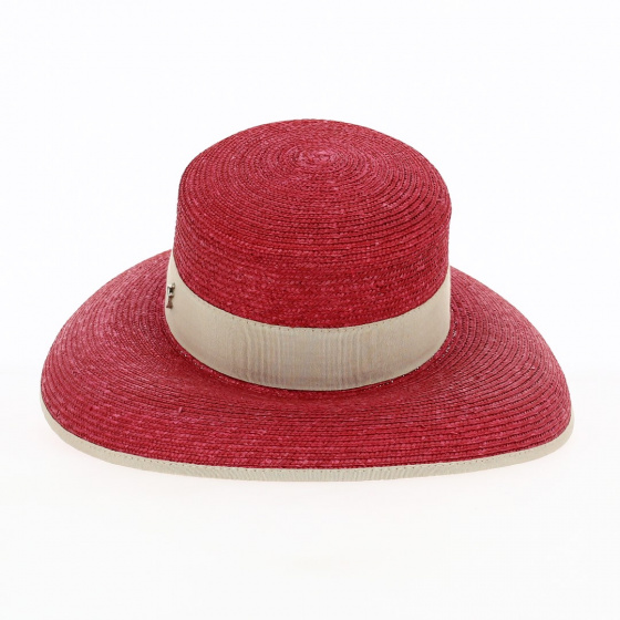 Capeline Leona Paille Naturelle Rouge - Flechet Capeline Leona Paille Naturelle Rouge - Flechet