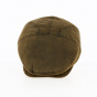 Brown Waxed Cotton Flat Cap - Traclet
