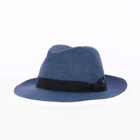 Blue Linen Fedora Hat - Guerra 1855