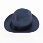 Blue Paper Straw Elegance Fedora Hat - Guerra 1855