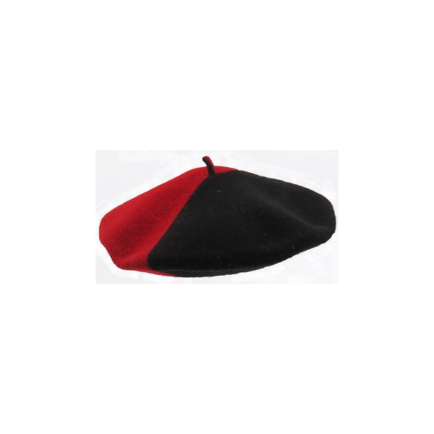 Red & Black Wool Duo Beret - The French Beret Reference: 17950| Traclet Hat Shop