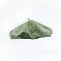 Almond Green Summer Beret Cotton Silk & Linen - Le Béret Français Reference: 11523 | Chapellerie Traclet