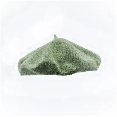 Almond Green Summer Beret Cotton Silk & Linen - Le Béret Français Reference: 11523 | Chapellerie Traclet