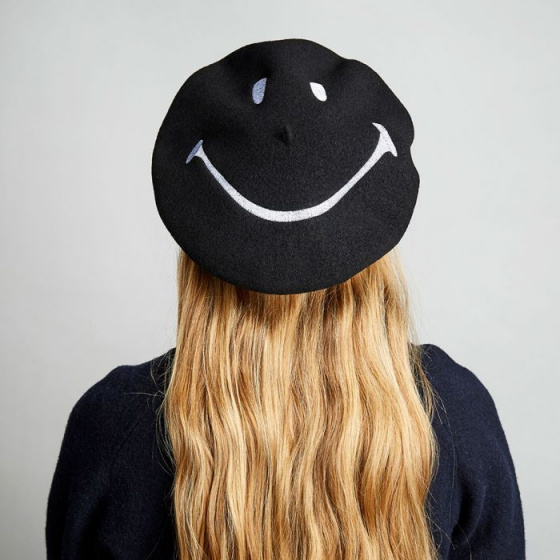 Black Smiley Basque Beret - Heritage by Laulhère