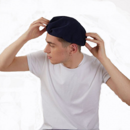 Blue Cotton Summer Pluma Beret - Heritage by Laulhère