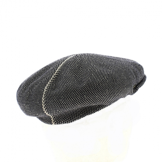 Summer Basque Beret Gabe Navy & Beige - Laulhère