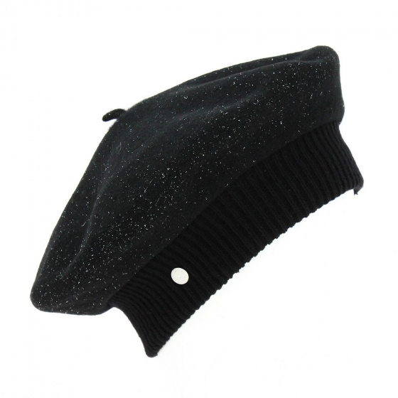 Béret Parisienne Héritage by Laulhère - Black Lurex Silver