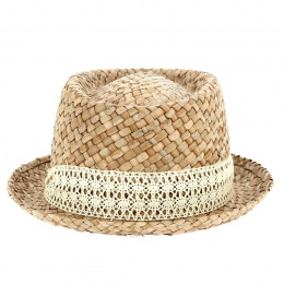 Porkpie Maui Natural Straw Hat - Traclet