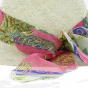 Floppy Hat Straw Scarf Pink and Blue - Traclet