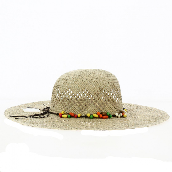 Natural Straw Wide Brim Hat Josette - Traclet