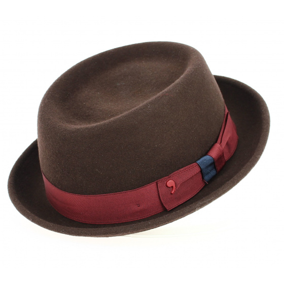 Porkpie Hat MY WAY Brown Felt - TRACLET
