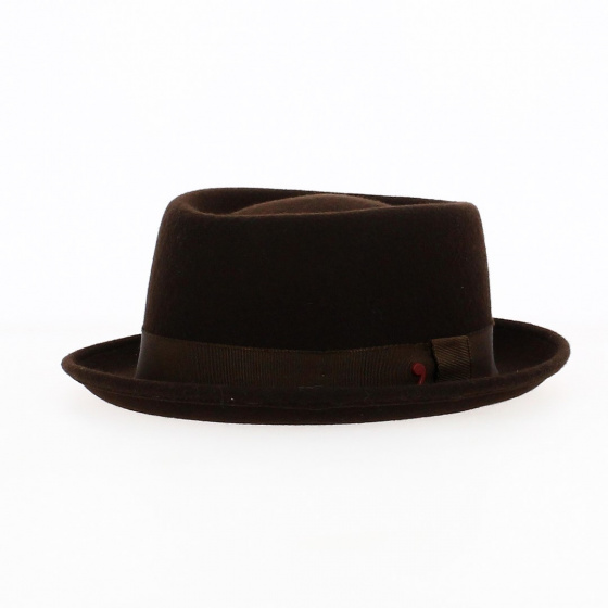 Porkpie Hat MY WAY Brown Felt - TRACLET