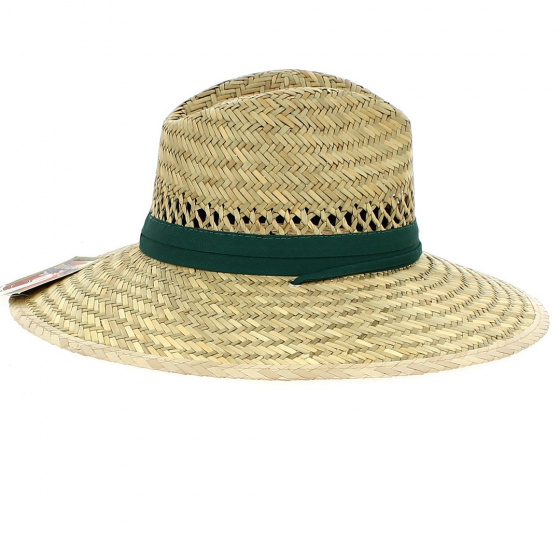Chapeau Traveller Columbia Paille Ruban Vert - Dorfman Pacific Co