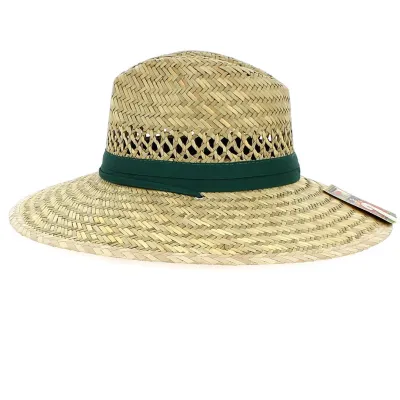 Chapeau Traveller Columbia Paille Ruban Vert - Dorfman Pacific Co