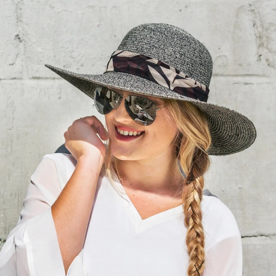 Monroe Monochrome Natural Fiber Grey Wide-Brimmed Hat - Rigon Headwear