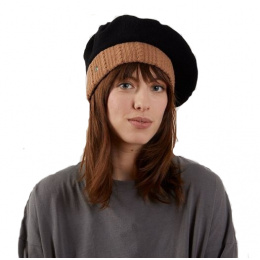 Laulhère Parisienne Lys Wool Beret - Black