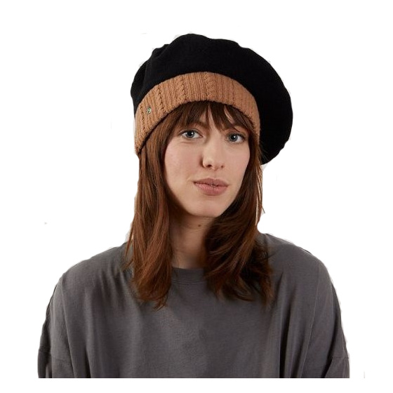 Laulhère Parisienne Lys Wool Beret - Black