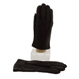 Unlined Black Peccary Gloves - Traclet