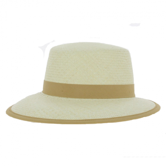 Panama Straw Cap with Camel Ribbon - City Sport