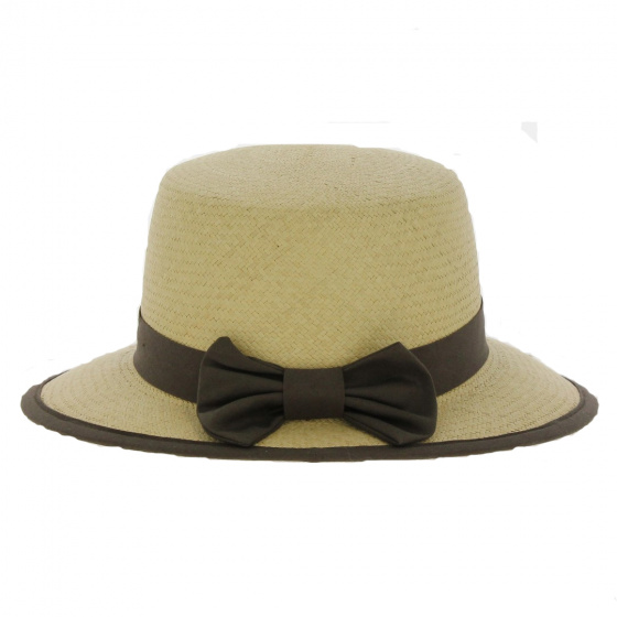 Panama Visor Cap with Brown Ribbon - City Sport Panama Visor Cap with Brown Ribbon - City Sport
