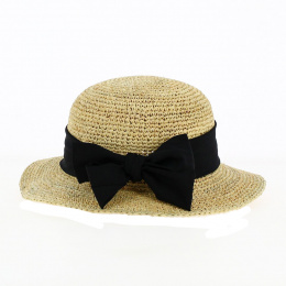 Natural Raffia Sun Hat with Bow - Traclet