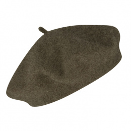 Wool beret Chiné Taupe - Traclet