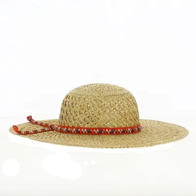 Blajor Natural Straw Orange Wide-Brimmed Hat - Crambes Reference: 18121 | Traclet Hat Shop