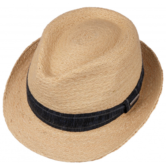 Stetson Mensha Raffia Straw Trilby Hat UPF 40+