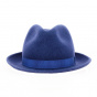 Royal Blue Wool Trilby Hat - Traclet