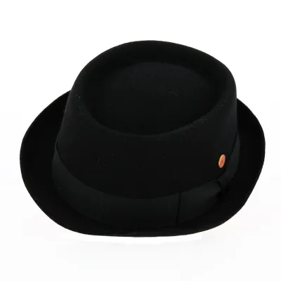 Porkpie Laine Gareth Noir - Mayser Reference : 1317 | Chapellerie Traclet