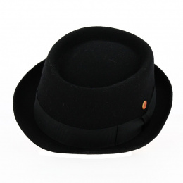Black Gareth Wool Porkpie - Mayser