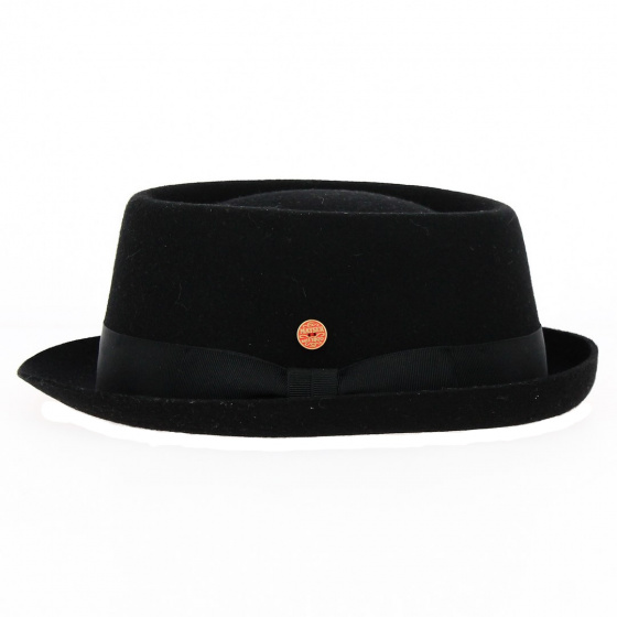 Black Gareth Wool Porkpie - Mayser