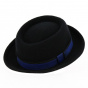 Porkpie Hat Channing Black Felt - Traclet