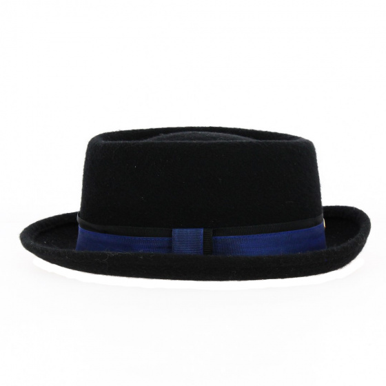 Porkpie Hat Channing Black Felt - Traclet