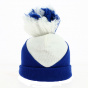 Ludvic Beanie with Blue Pompom - Traclet
