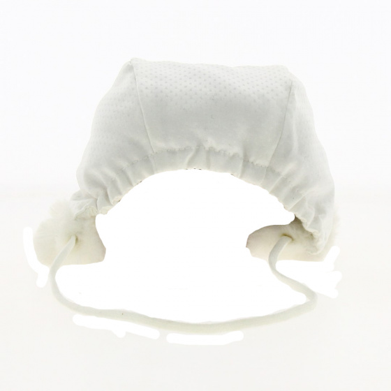 White Christening Bonnet for Children - Traclet