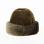 Cossack Sheepskin & Fur Toque / Ushanka Hat Brown - Traclet