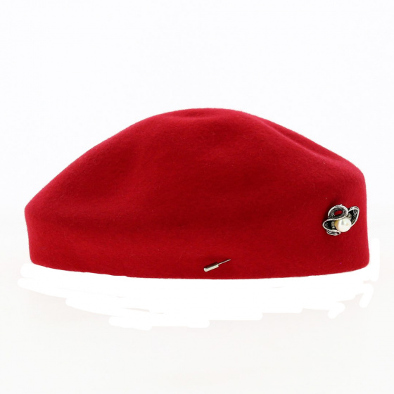 Red Wool Shaped Beret - Traclet
