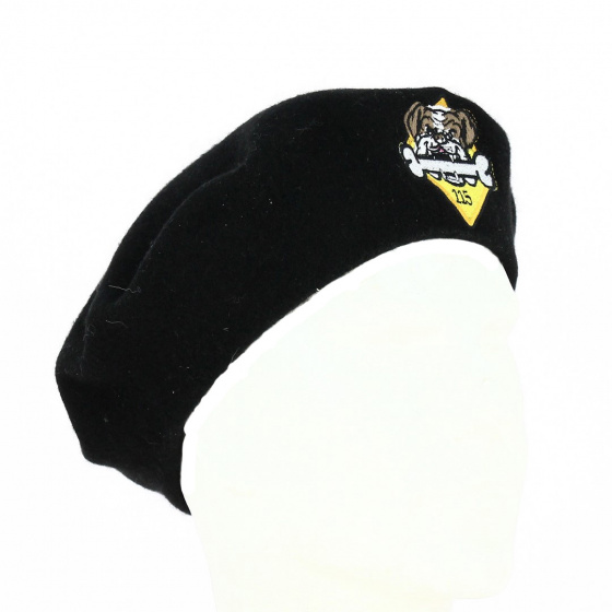 Bulldog Embroidered Beret - Traclet