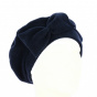 Navy Blue Bow Fleece Beret - Traclet