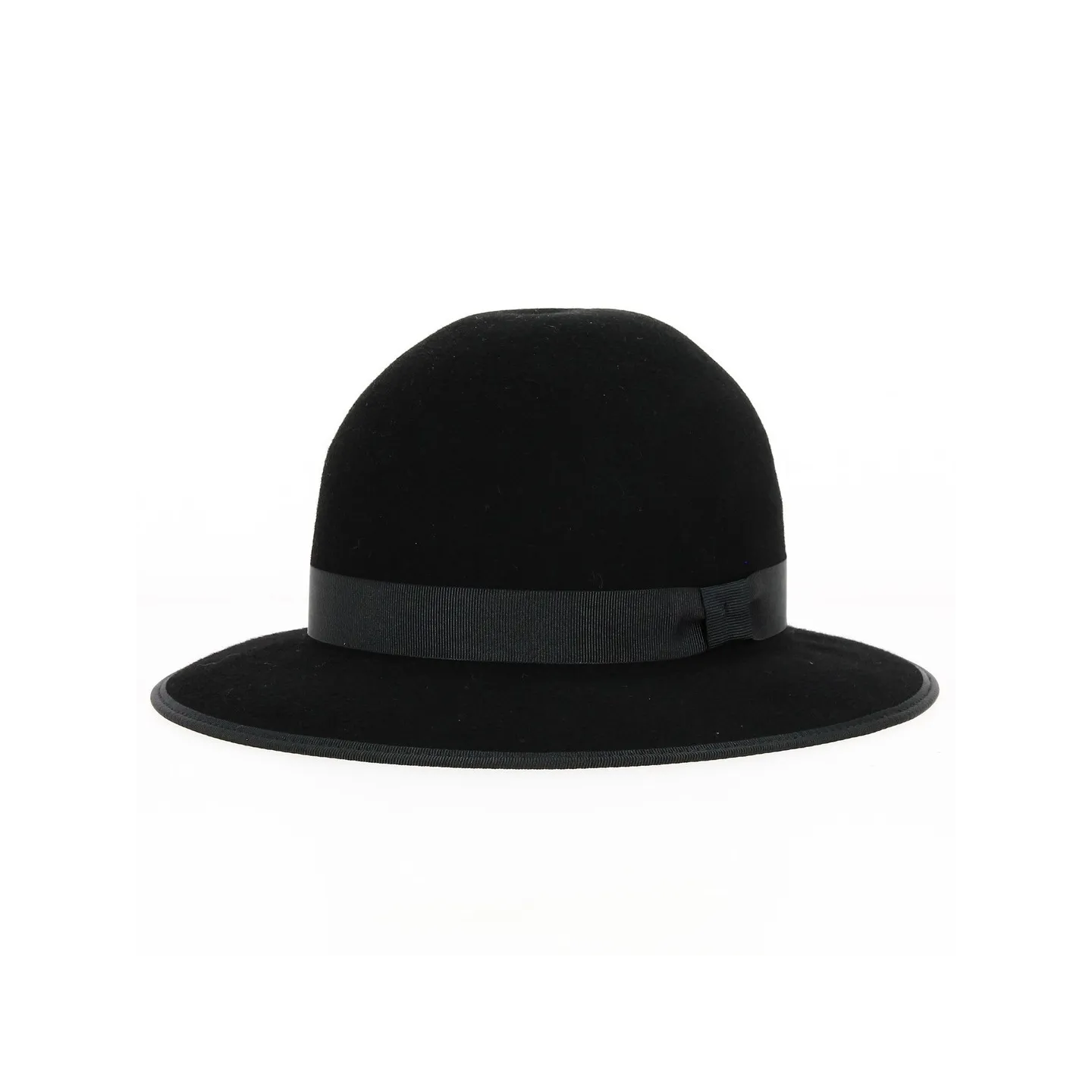 Black Wool Felt Chouan Wide-Brimmed Hat - Traclet Reference: 18215 | Traclet Hat Shop