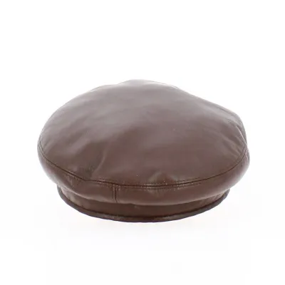 beret cuir marron - achat beret cuir Reference : 3269 | Chapellerie Traclet