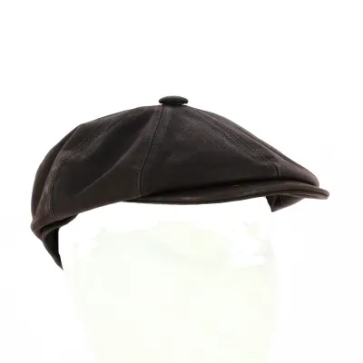 Casquette Cuir Wayne Marron - Traclet Reference : 18224 | Chapellerie Traclet