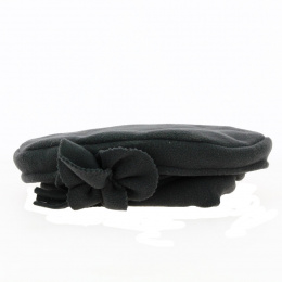 Women's Fleece Beret Grey Flower - Traclet