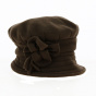 Brown fleece beret cap - Eva line