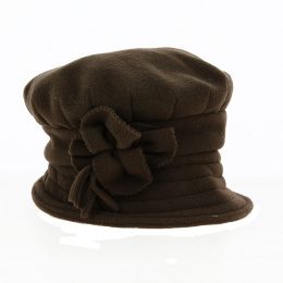 Brown fleece beret cap - Eva line