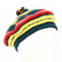 Beret Red Yellow Green Wool - Traclet