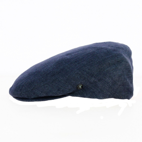 Blue Linen Flat Cap - City Sport